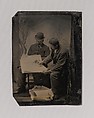 [Two Men Reviewing Plans], Unknown (American), Tintype