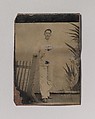 [Painter Resting His Hand on Picket Fence], Unknown (American), Tintype