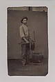 [Carpenter with Square], Unknown (American), Tintype