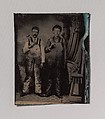 [Two Plumbers in Overalls], Unknown (American), Tintype