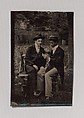 [Two Men Seated on a Bench, One with His Hand on the Leg of the Other], Unknown (American), Tintype