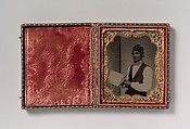 [Plasterer with Hawk and Trowel], Unknown (American), Tintype with applied color