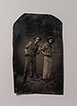 [Two Bricklayers Holding Bricks and Trowels], Unknown (American), Tintype