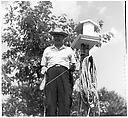 [Man Next to Birdhouse], Ralph Eugene Meatyard  American, Gelatin silver print
