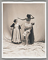 [Standing Male Nude Lifting Woman in Arms with Another Woman Looking On Nearby], John Dugdale  American, Platinum print