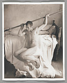 [Male Nude Raising Scythe above Head], John Dugdale  American, Platinum print