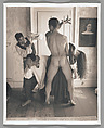 [Group of Three Men and One Woman before Closed Door], John Dugdale  American, Platinum print