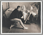 [Man Kneeling beside Woman on Deathbed], John Dugdale  American, Platinum print