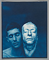 Self-Portrait with Keats' Death Mask, John Dugdale American, Cyanotype