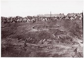 [Camp of Construction Corps, U.S. Military Railroad at City Point, Virginia], Andrew Joseph Russell  American, Albumen silver print from glass negative