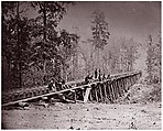 [Bridge No.2, U.S. Military Railroad to City Point, Virginia], Andrew Joseph Russell  American, Albumen silver print from glass negative