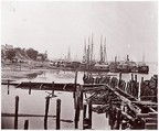 [Wharf and Transpors, City Point, Virginia], Andrew Joseph Russell  American, Albumen silver print from glass negative