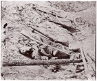 Dead Confederate Soldier at Fort Mahone, Petersburg, Thomas C. Roche American, Albumen silver print from glass negative