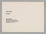 [Announcement for "Interesting", Nature Morte, New York City], Louise Lawler (American, born Bronxville, New York, 1947), Printed card