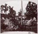Camp of Construction Corps, U.S. Military Railroad, at City Point, Andrew Joseph Russell  American, Albumen silver print from glass negative