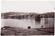 [Bridge Across Tennessee River at Chattanooga], George N. Barnard  American, Albumen silver print from glass negative
