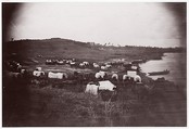 [Wagons Below Confederate Entrenchments, Belle Plain, Virginia], Timothy H. O'Sullivan  American, born Ireland, Albumen silver print from glass negative