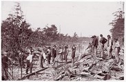 [Repairing Orange and Alexandria Rail Road Near Catlett's Station, After its Destruction by the Confederates], George N. Barnard  American, Albumen silver print from glass negative