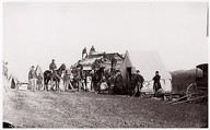 "Building Winter Quarters", Unknown (American), Albumen silver print from glass negative