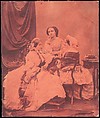 [Three Claudet Family Women Seated in Studio], Unknown, Albumen silver print from glass negative