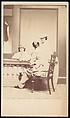 [Man, Seen from the Back, Conversing with Two Woman], Unknown, Albumen silver print