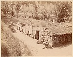 [Travelers By Ancient Monument], Unknown, Albumen silver print