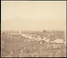 [Town on Plain with Mountain in Background], Unknown, Salted paper print