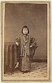 [Girl with Striped Robe], Unknown, Albumen silver print
