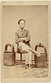 [Man with Buckets], Unknown, Albumen silver print