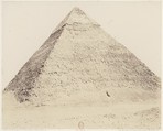 Djîzeh (Nécropole de Memphis), Pyramide de Chéphren, Félix Teynard French, Salted paper print from paper negative