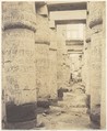 Karnak (Thèbes), Palais - Salle Hypostyle - Fenêtre et Chapiteaux des Galleries Latérales, Félix Teynard French, Salted paper print from paper negative