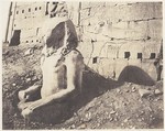 Karnak (Thèbes), Troisième Pylône - Colosse de Spath Calcaire, en D, Félix Teynard  French, Salted paper print from paper negative