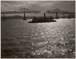 San Rafael Bridge Construction, Ferry Boat, California, Ansel Easton Adams  American, Instant diffusion transfer print (Polaroid)