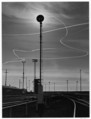 Rails and Jet Trails, Roseville, California, Ansel Easton Adams American, Gelatin silver print