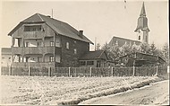 House and Church in Germany, Frank Eugene  American, Platinum print