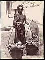 Fruit Seller, Batavia, Unknown, Albumen silver print from glass negative