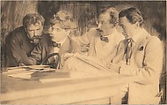 Stieglitz, Steichen, Smith and Kuehn Admiring the Work of Frank Eugene, Frank Eugene American, Platinum print