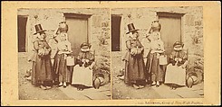 Llanberis, Group of Three Welsh Peasants, London Stereoscopic Company (British), Albumen silver prints