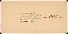[Group of 4 Stereograph Views of London Bridges], Griffith & Griffith, American, Albumen silver prints