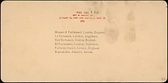 [Group of 5 Stereograph Views of the Houses of Parliament, London, England], Stereoscopic Gems, Albumen silver prints