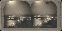 [Group of 5 Stereograph Views of the Thames River at Night, London, England], Benneville Lloyd Singley (American, Union Township, Pennsylvania 1864–1938 Meadville, Pennsylvania), Albumen silver prints