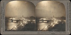 [Group of 5 Stereograph Views of the Thames River at Night, London, England], Benneville Lloyd Singley (American, Union Township, Pennsylvania 1864–1938 Meadville, Pennsylvania), Albumen silver prints