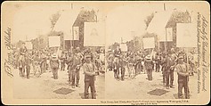 [Pair of Stereograph Views of General Jacob S. Coxey's Army of the Unemployed], J. F. Jarvis (American), Albumen silver prints