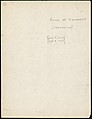 [38 Manuscripts, Typescripts, Carbon Copies of Translations from French by Walker Evans of Gourmont, Baudelaire, Radiguet, Cendrars, Cocteau, Larbaud, Gide, Lautréamont, Dottin, and Others], Walker Evans (American, St. Louis, Missouri 1903–1975 New Haven, Connecticut), Pencil/ink on paper