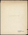 [38 Manuscripts, Typescripts, Carbon Copies of Translations from French by Walker Evans of Gourmont, Baudelaire, Radiguet, Cendrars, Cocteau, Larbaud, Gide, Lautréamont, Dottin, and Others], Walker Evans (American, St. Louis, Missouri 1903–1975 New Haven, Connecticut), Pencil/ink on paper