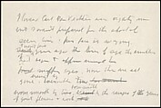 [73 Manuscripts, Typescripts, Carbons From the 1960s-70s: Van Vechten Portrait Session, Lyric Documentary Project, Yale Lecture Notes, Sale of Agee Manuscripts, MFA and Yale Exhibitions, Caroline Freud, and Personal Writing], Walker Evans (American, St. Louis, Missouri 1903–1975 New Haven, Connecticut), Pencil/ink on paper