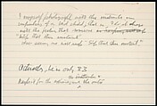 [73 Manuscripts, Typescripts, Carbons From the 1960s-70s: Van Vechten Portrait Session, Lyric Documentary Project, Yale Lecture Notes, Sale of Agee Manuscripts, MFA and Yale Exhibitions, Caroline Freud, and Personal Writing], Walker Evans (American, St. Louis, Missouri 1903–1975 New Haven, Connecticut), Pencil/ink on paper