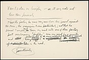[73 Manuscripts, Typescripts, Carbons From the 1960s-70s: Van Vechten Portrait Session, Lyric Documentary Project, Yale Lecture Notes, Sale of Agee Manuscripts, MFA and Yale Exhibitions, Caroline Freud, and Personal Writing], Walker Evans (American, St. Louis, Missouri 1903–1975 New Haven, Connecticut), Pencil/ink on paper