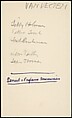 [73 Manuscripts, Typescripts, Carbons From the 1960s-70s: Van Vechten Portrait Session, Lyric Documentary Project, Yale Lecture Notes, Sale of Agee Manuscripts, MFA and Yale Exhibitions, Caroline Freud, and Personal Writing], Walker Evans (American, St. Louis, Missouri 1903–1975 New Haven, Connecticut), Pencil/ink on paper