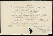 [73 Manuscripts, Typescripts, Carbons From the 1960s-70s: Van Vechten Portrait Session, Lyric Documentary Project, Yale Lecture Notes, Sale of Agee Manuscripts, MFA and Yale Exhibitions, Caroline Freud, and Personal Writing], Walker Evans (American, St. Louis, Missouri 1903–1975 New Haven, Connecticut), Pencil/ink on paper